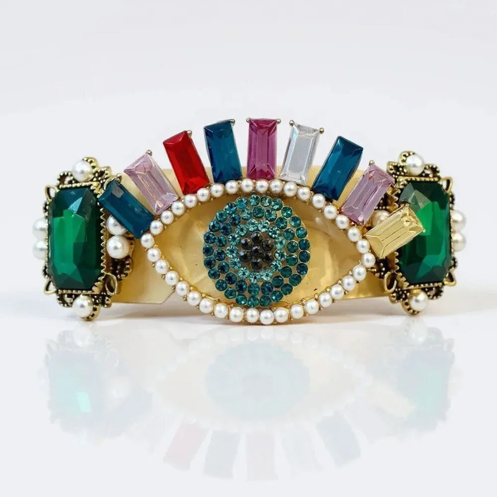 Evil Eye Rhinestone Hair French barrette